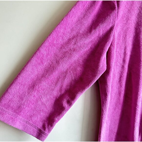 Denim and Company Womens Pink French Terry Sweatshirt Tunic 3/4 Sleeve Medium - Picture 3 of 7